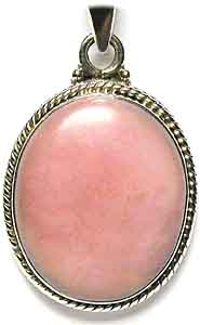 Anhnger Sterling-Silber/pink Opal