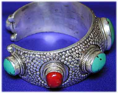 Armreif Sterling-Silber/Trkise/Koralle