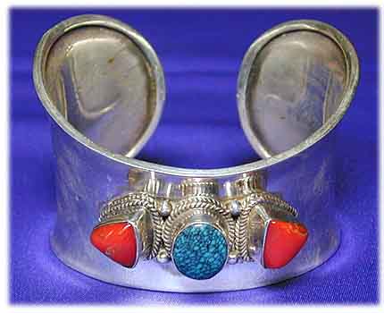 Design Armreif Sterling-Silber/Trkis/Korallen