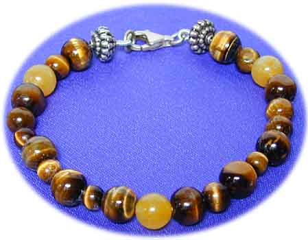 Tigerauge/Honigcalcit Armband 