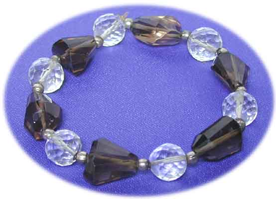 Rauchquarz/Kristall Armband 